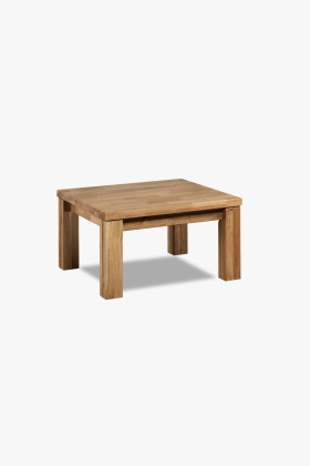 Modern tömör tölgyfa dohányzóasztal parketta mintás asztallappal